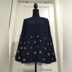 Michael Kors Navy blue top with a touch of gold